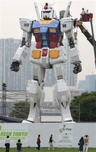 O Gundam gigante em Tóquio